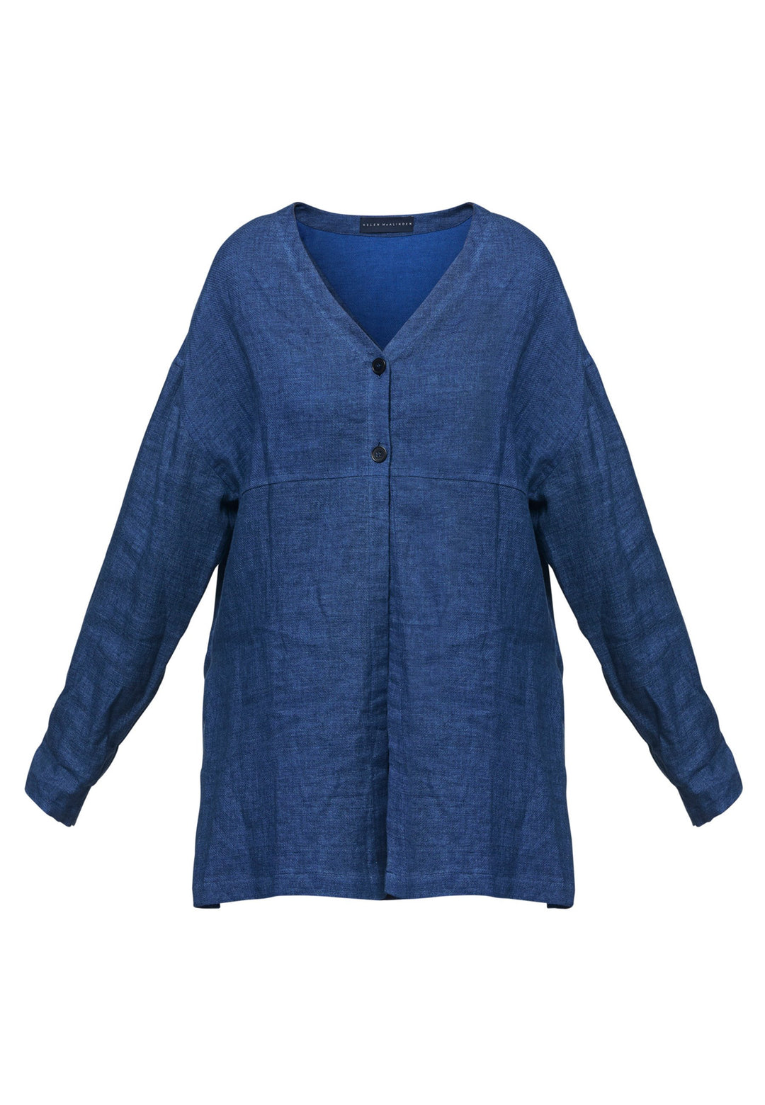 Stevie Indigo Collarless Overshirt