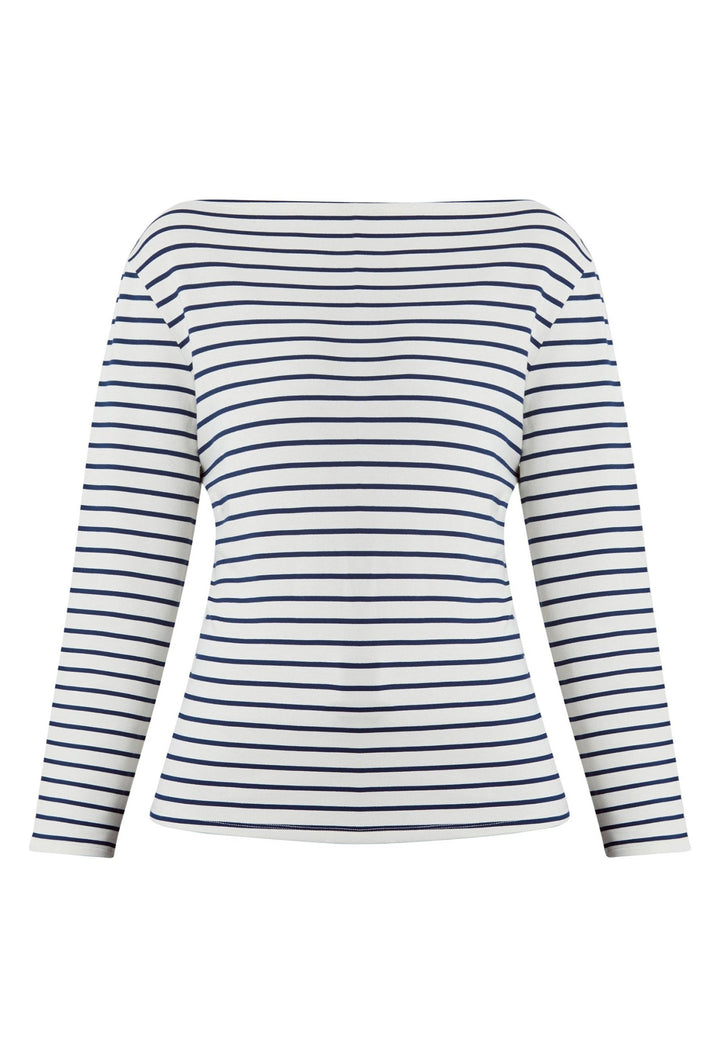 Experience the timeless elegance of our Teagan Stripe Top, expertly crafted with a luxurious stretch jersey and complemented by a sleek round neck. Available in both ecru and navy stripe, it's a must-have essential for any sophisticated wardrobe.