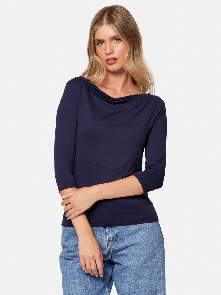 Ciara Cowl Navy Top