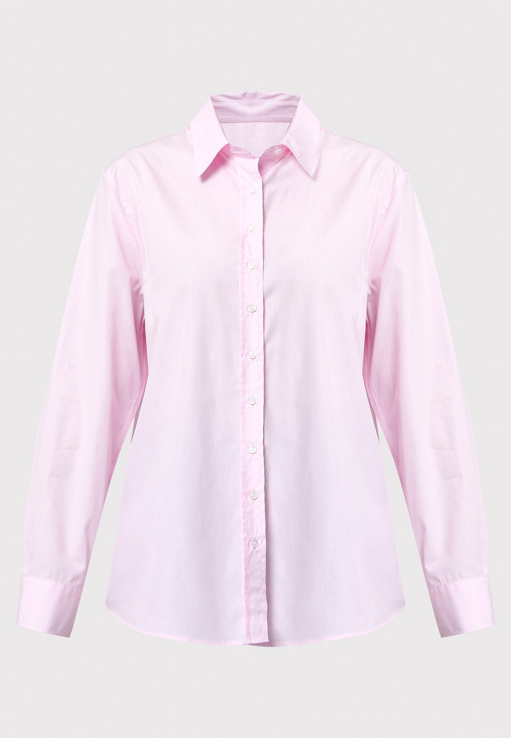 Pink shirt on a light gray background