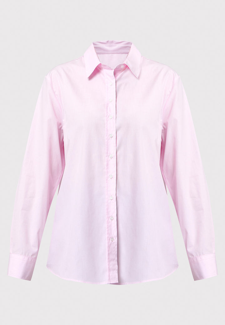 Pink shirt on a light gray background