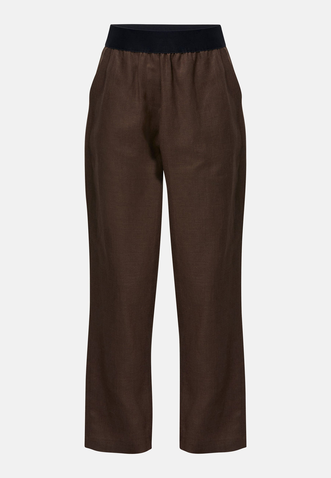 These relaxed-fit trousers in a rich brown hue are crafted from breathable Irish linen, making them perfect for casual, everyday wear. Featuring an elasticated waistband and practical back pocket, they offer both comfort and functionality. Pair them with sandals, the Cassie jacket and a simple top for a laid-back, effortless look.