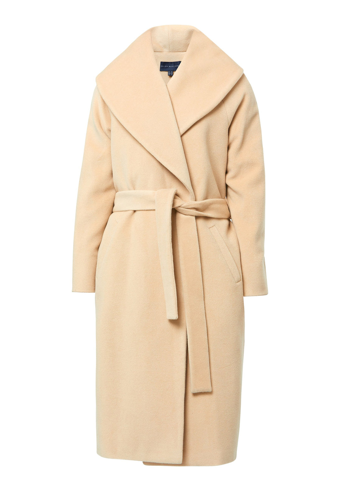  Ali Fawn Coat, a winter must-have. This exquisite coat features a timeless design with a shawl collar and raglan sleeves, adding a touch of sophistication to your outerwear 