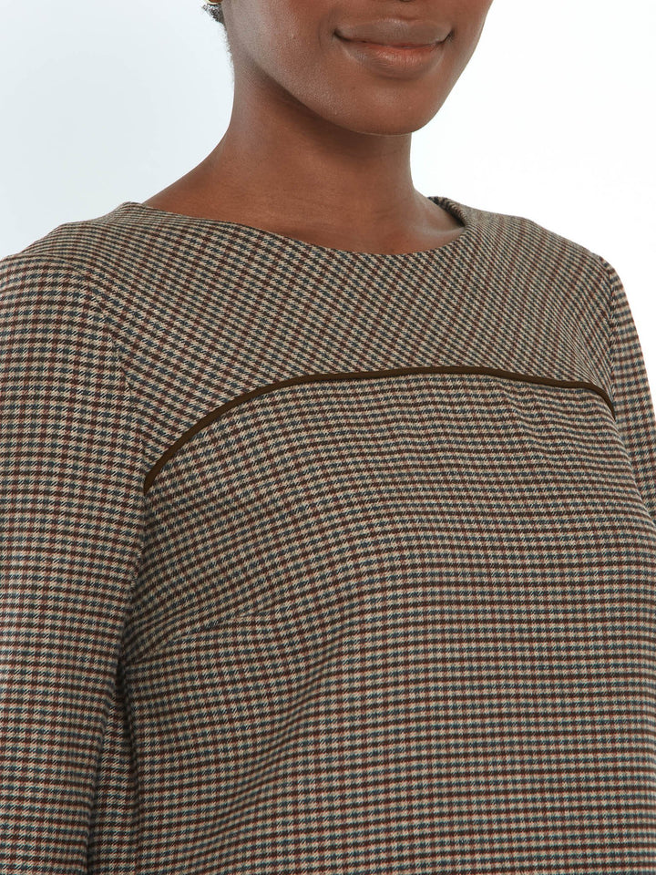 Cilla shift dress in our soft handle micro check