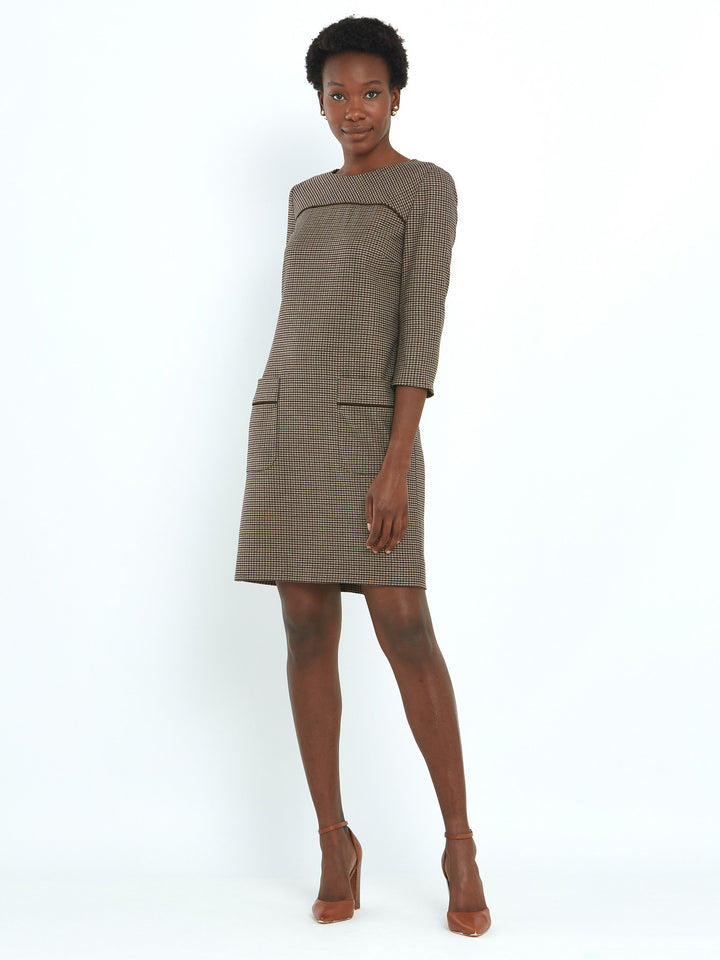 Cilla shift dress in our soft handle micro check
