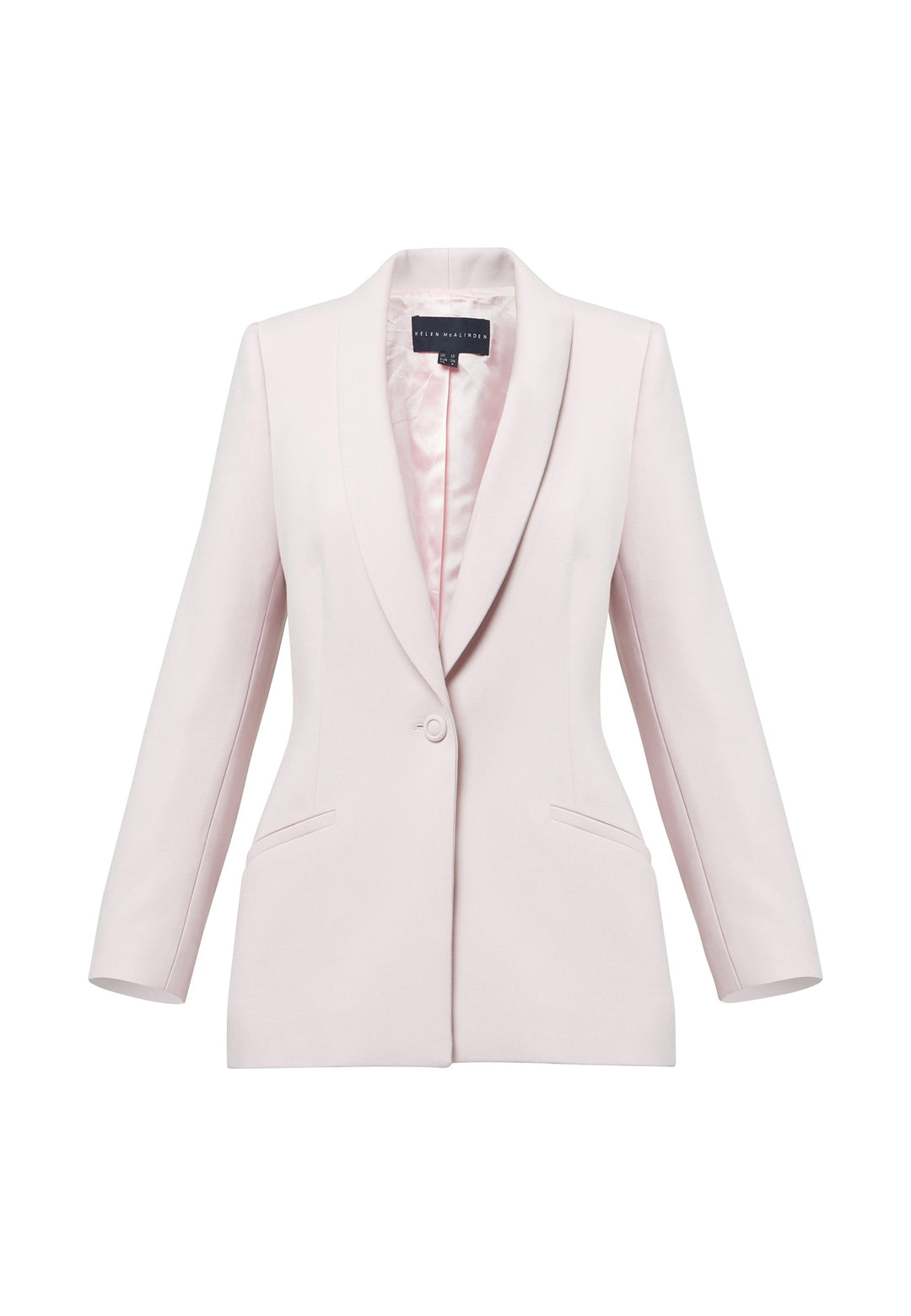 Meet the Darcie Soft Pink Jacket, a chic choice for minimalists. This tuxedo-style jacket boasts a seamless shawl collar, sleek welt pockets, and a flattering semi-fitted silhouette with a single-button closure. Crafted from our signature fabric blend, it offers comfort with a hint of stretch. Pair it with the matching Naomi Soft Pink Tailored Trouser for a complete, polished look.