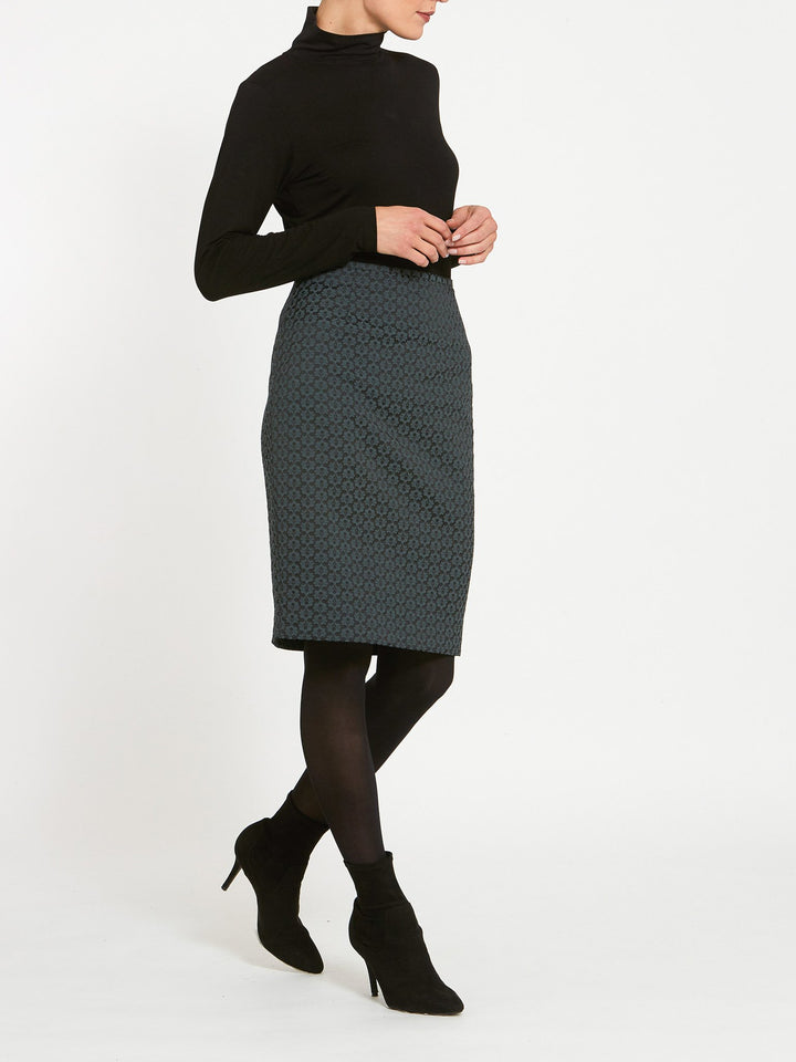 Beth Grey Jacquard Skirt