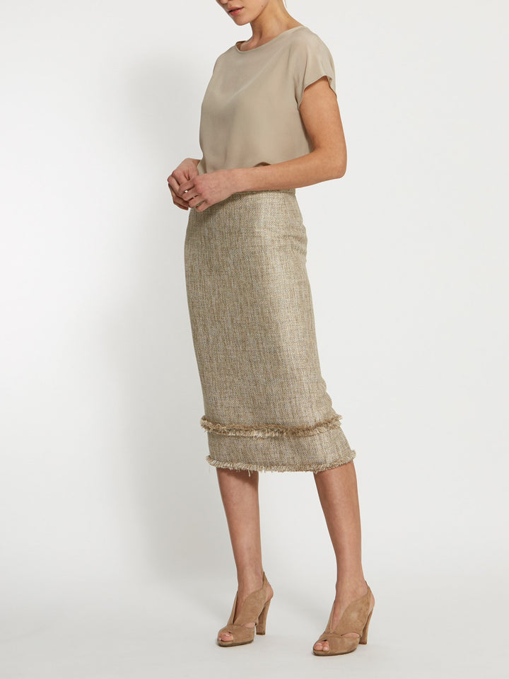 Joan Gold Boucle Skirt