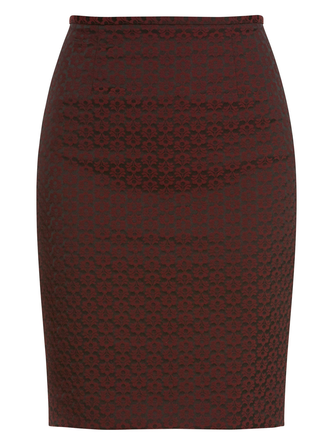 Beth Burgundy Jacquard Skirt