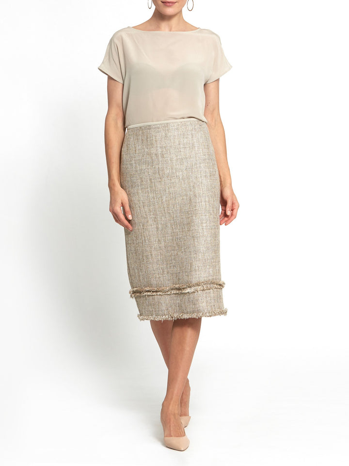 Joan Gold Boucle Skirt