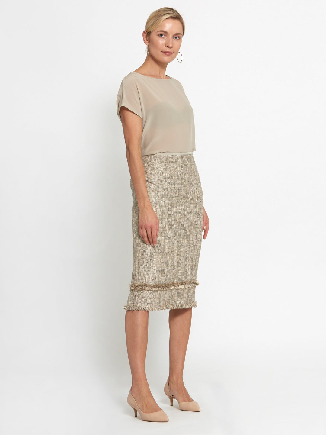 Joan Gold Boucle Skirt