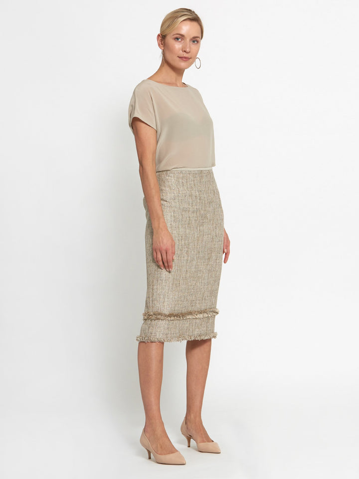 Joan Gold Boucle Skirt