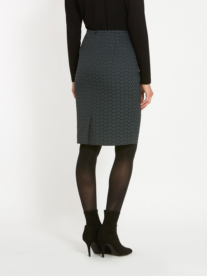 Beth Grey Jacquard Skirt