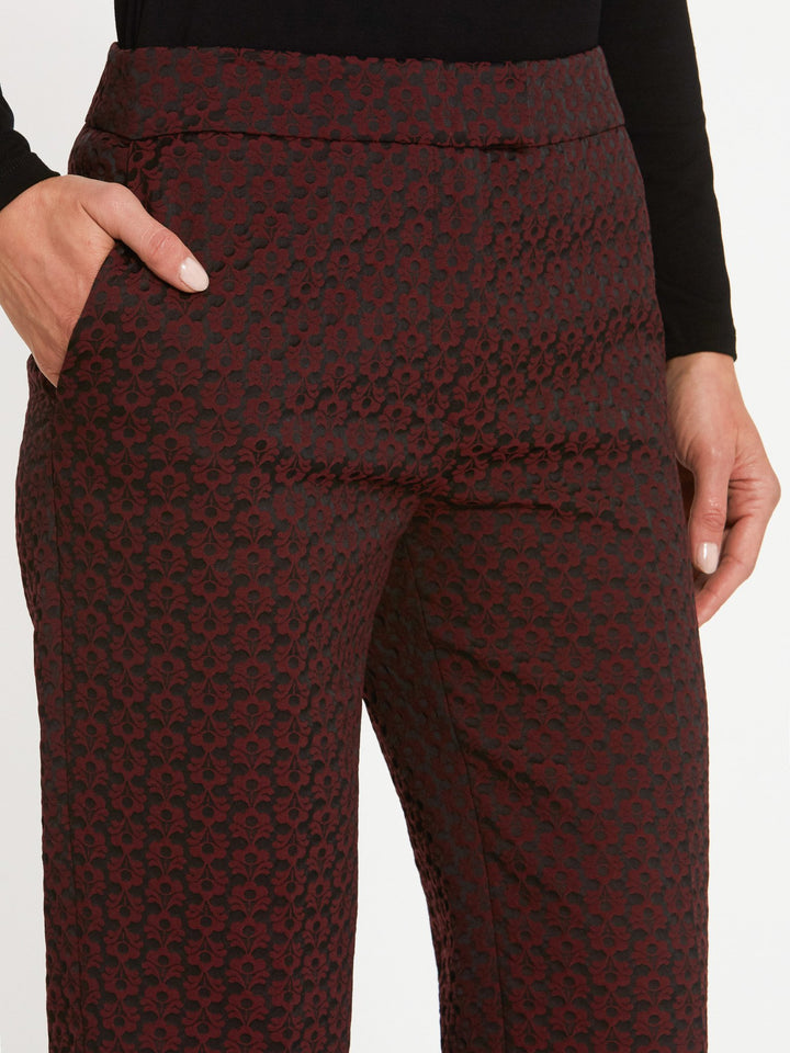 Jill Burgundy Jacquard Pants