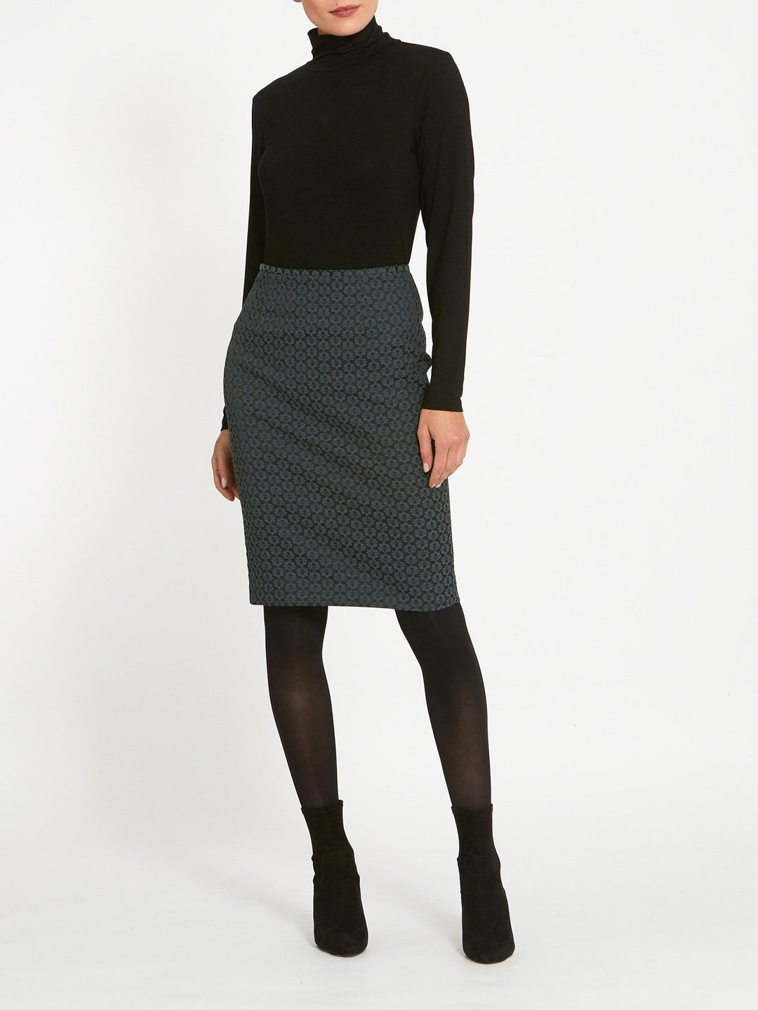 Beth Grey Jacquard Skirt