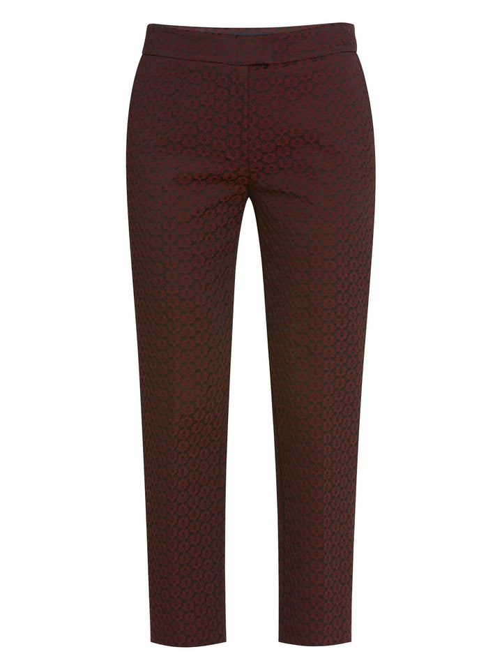 Jill Burgundy Jacquard Pants