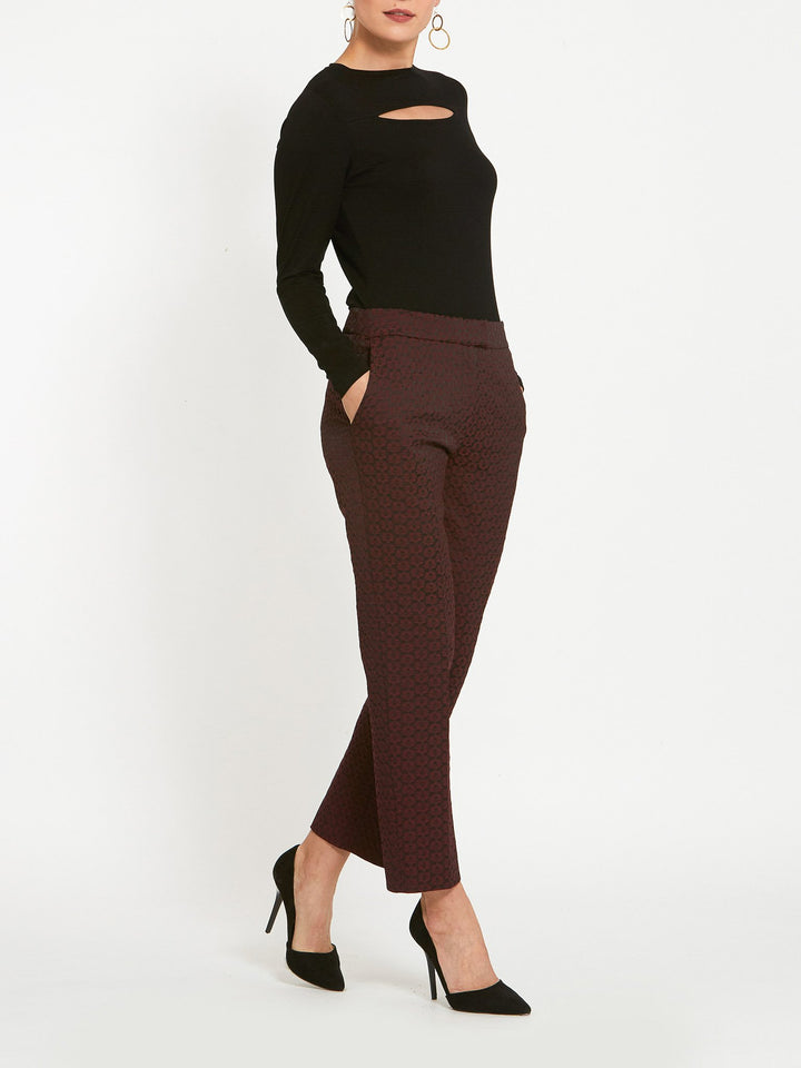 Jill Burgundy Jacquard Pants