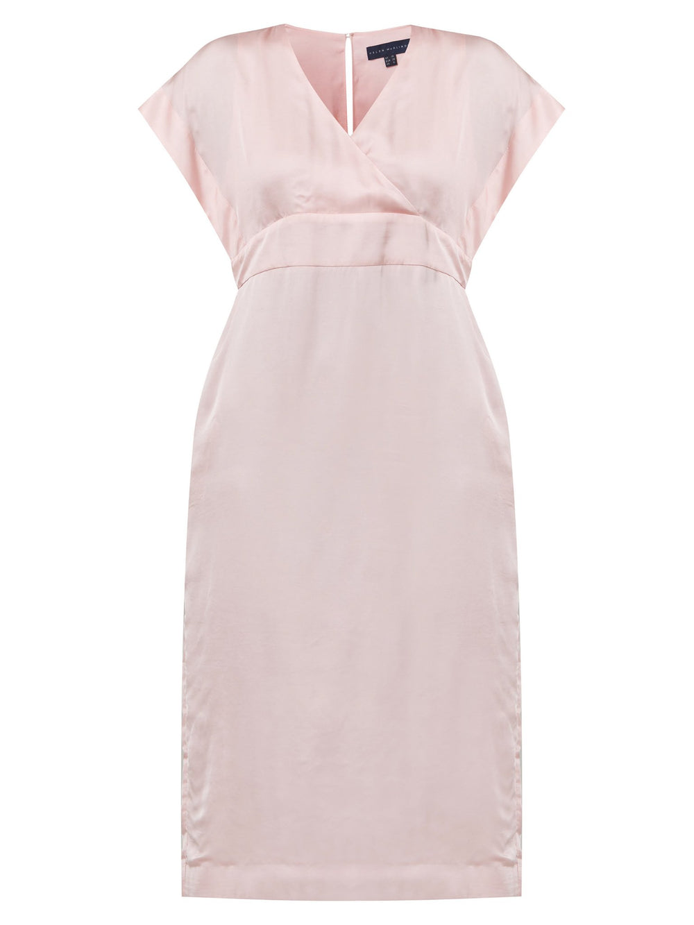 Classic occasion wear, modernized. Meet the Fleur dress in luxurious blossom pink satin viscose. An easy-fitting silhouette with a V-neckline, falls to the mid-calf and features side slit, pockets, and an elegant key-hole back neck detail. Attending a summer wedding? Mother of the bride? Heading to the races? This is the dress for you.
