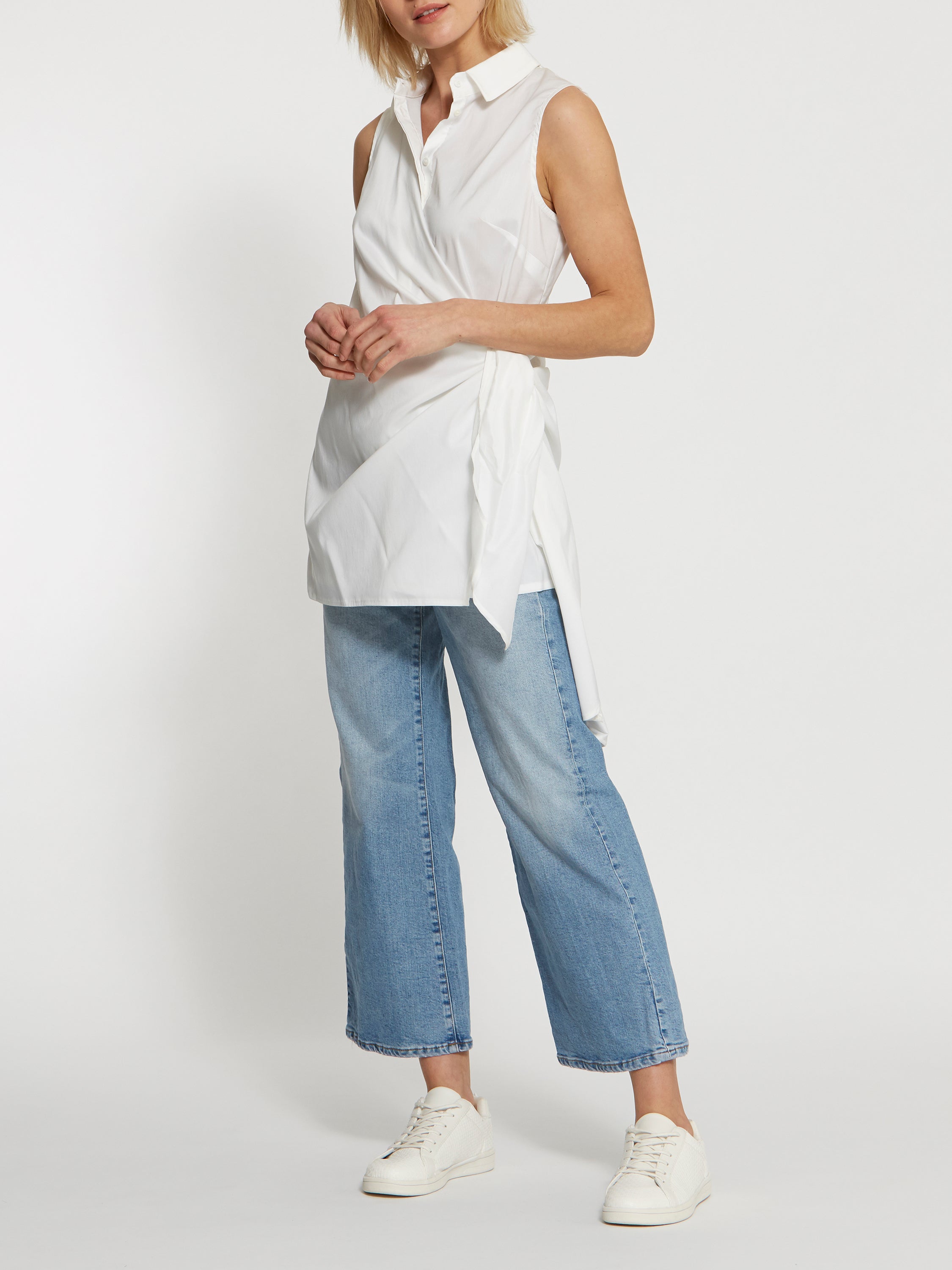 Womens white wrap shirt hotsell