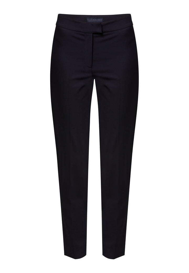 Investment-worthy, neat narrow-leg trouser with a hint of stretch. A wardrobe staple and HMcA classic. This fabric is made with a hint of elastane to ensure comfort and ease of movement. Shown here in a sophisticated dark navy. Pair with a simple tee for workwear appeal or elevate your look with the coordinating blazer.