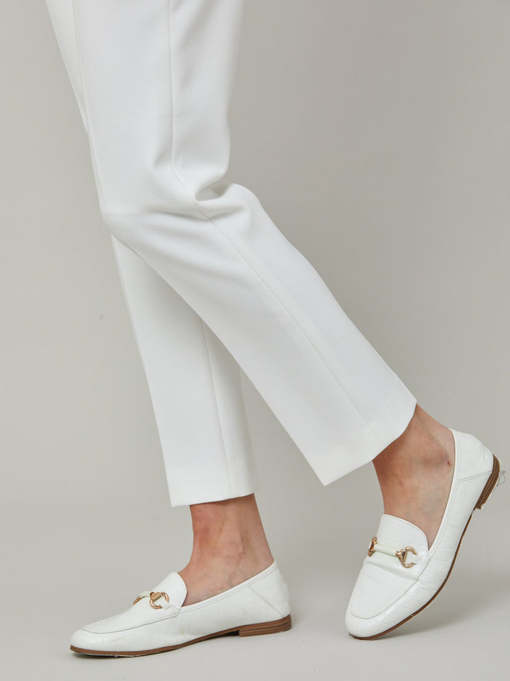 jill  Investment-worthy, neat narrow-leg trouser with a hint of stretch. A wardrobe staple and HMcA classic, here in optical white.