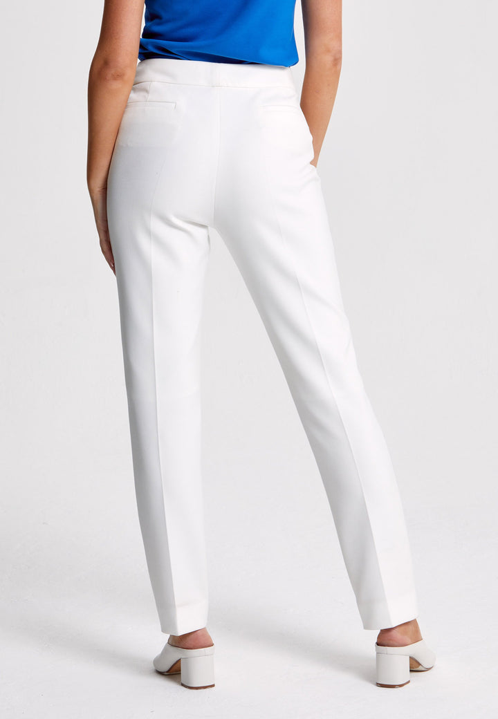 Investment-worthy, neat narrow-leg trouser with a hint of stretch. A wardrobe staple and HMcA classic. This fabric is made with a hint of elastane to ensure comfort and ease of movement. Shown here in a sophisticated optical white. Pair with a simple tee for workwear appeal or elevate your look with the coordinating blazer.