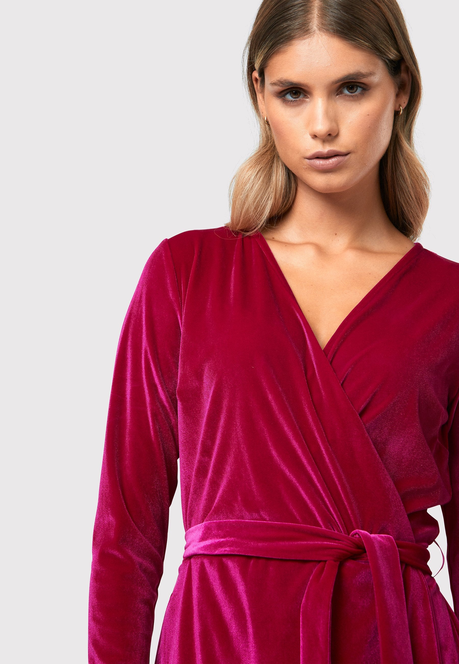 Jordan Fuchsia Velvet Dress