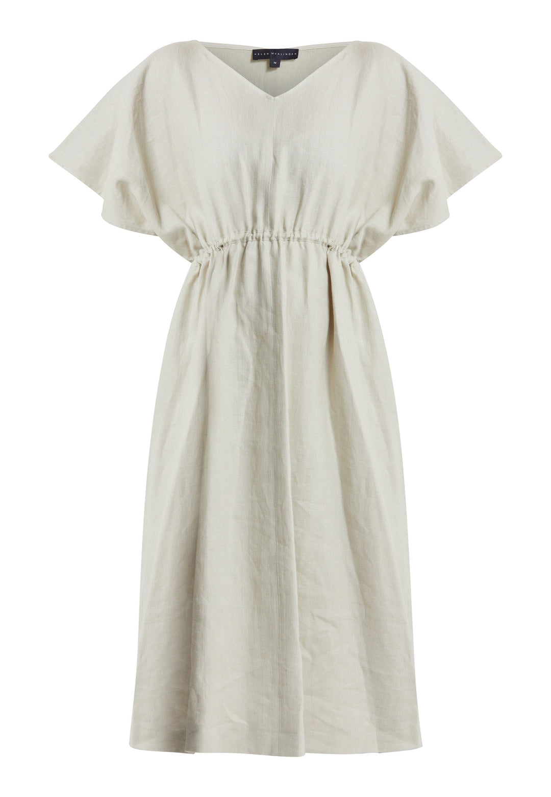 Kelani Oatmeal Kafan is designed with your summer vacation in mind. A loose-fitting pull-on dress with a V-neckline that embraces laid-back spirit. Cut from a sustainably sourced breathable Irish linen. A piece you can't travel without. This versatile style is designed to be worn in three different ways. Engineered with a channel and belt at the midriff that can be ruched and left loose, waisted and tied at the back or front. Ideal for a day at the beach followed by dinner at the pier.