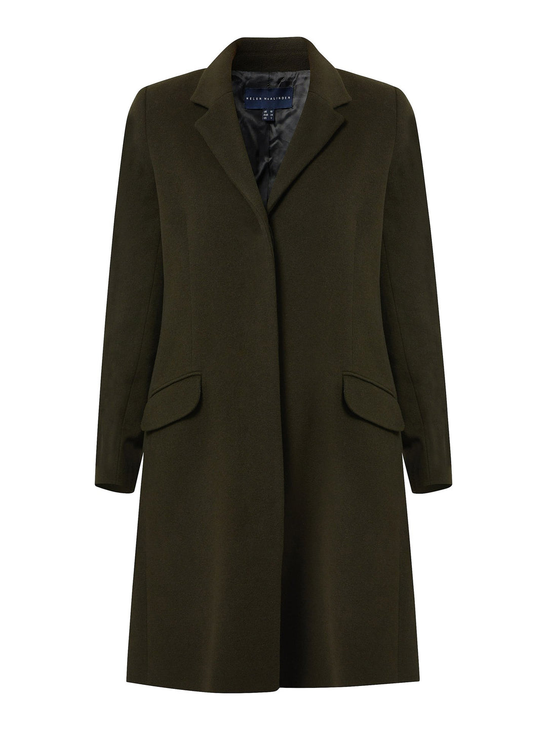 First impressions count, and that's exactly what great outerwear is. Invest in your wardrobe's hardest-working layer. Opt for the lisa coat. Our updated crombie. It's cut from a wool blend dark olive melton.. Note the tidy collar & revere inspired by mens tailloring. Features handy flap pockets & concealed buttons. This knee-length coat ensures stylish winter warmth.
