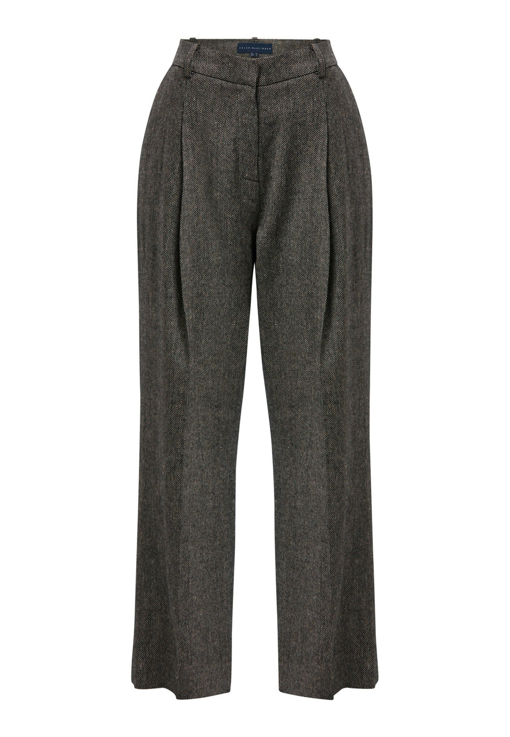 Introducing the Lyra Tweed Trousers, a stylish choice that adds flair to your wardrobe. Featuring a wide leg design with pleat front detailing, these trousers exude sophistication. Crafted from a high-quality black and cream speckled tweed fabric, they embody timeless elegance. The Lyra Tweed Trousers offer versatility, allowing you to dress them up or down for various occasions. 