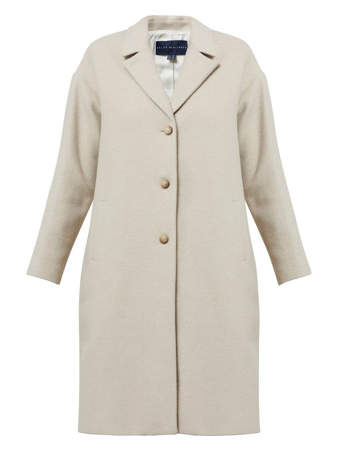 First impressions count, which is why great outerwear is a must. Invest in your wardrobe's hardest-working layer. Opt for the patsy coat. casual winter elegance at its finest. An oversized coat with dropped shoulders in sophisticated warm quartz-tone melton with contrasting pearl-grey undercollar.