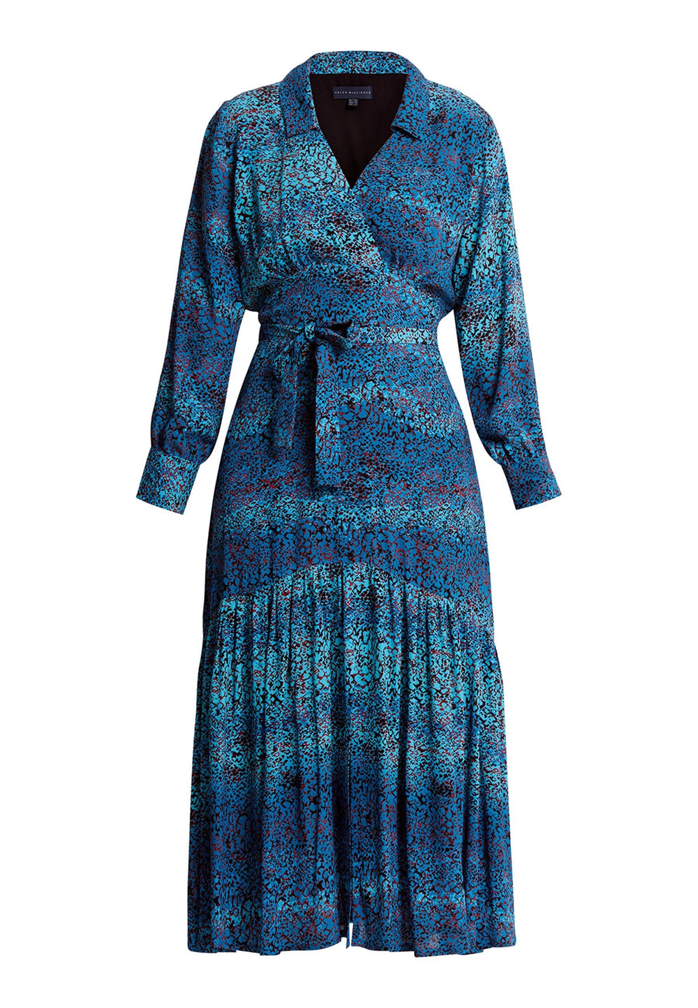 Opt for the Raquel in a nuanced print to bring elegance to your everyday edit this season and beyond. Crafted in a sweeping midi-silhouette. The design is rooted in simplicity with a fit and flare skirt. Engineered with an elegant cross over V-neckline. 