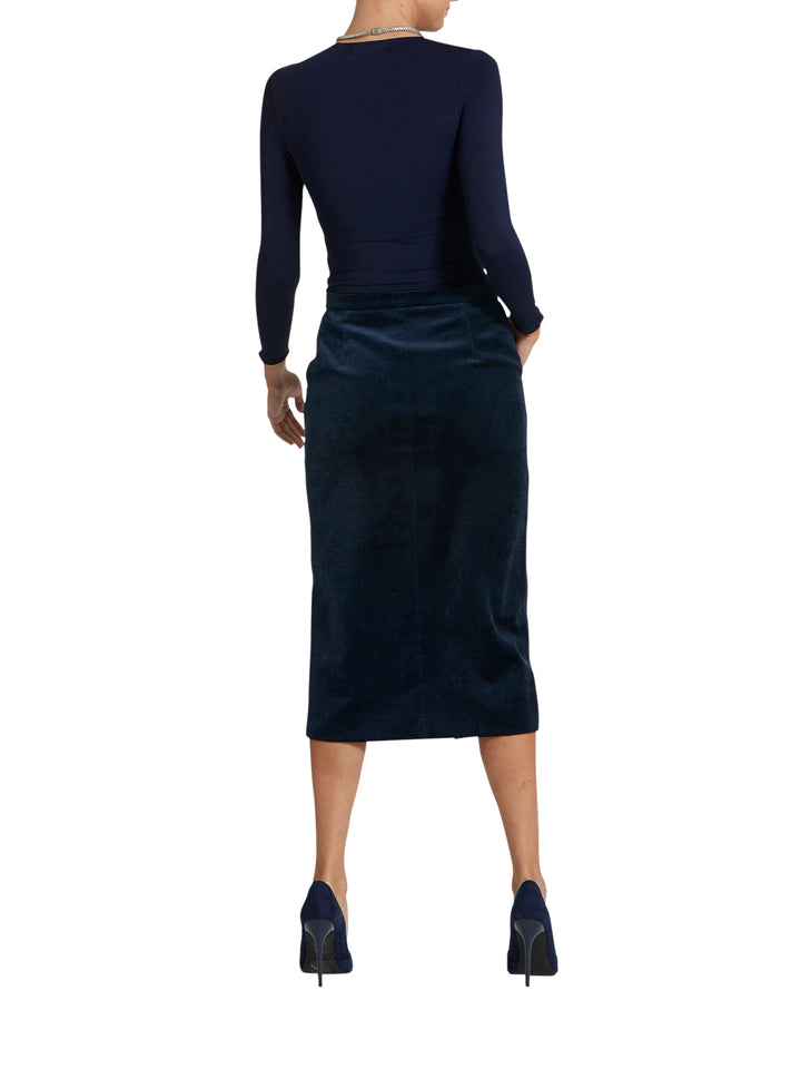 Sabrina Velvet Teal Skirt