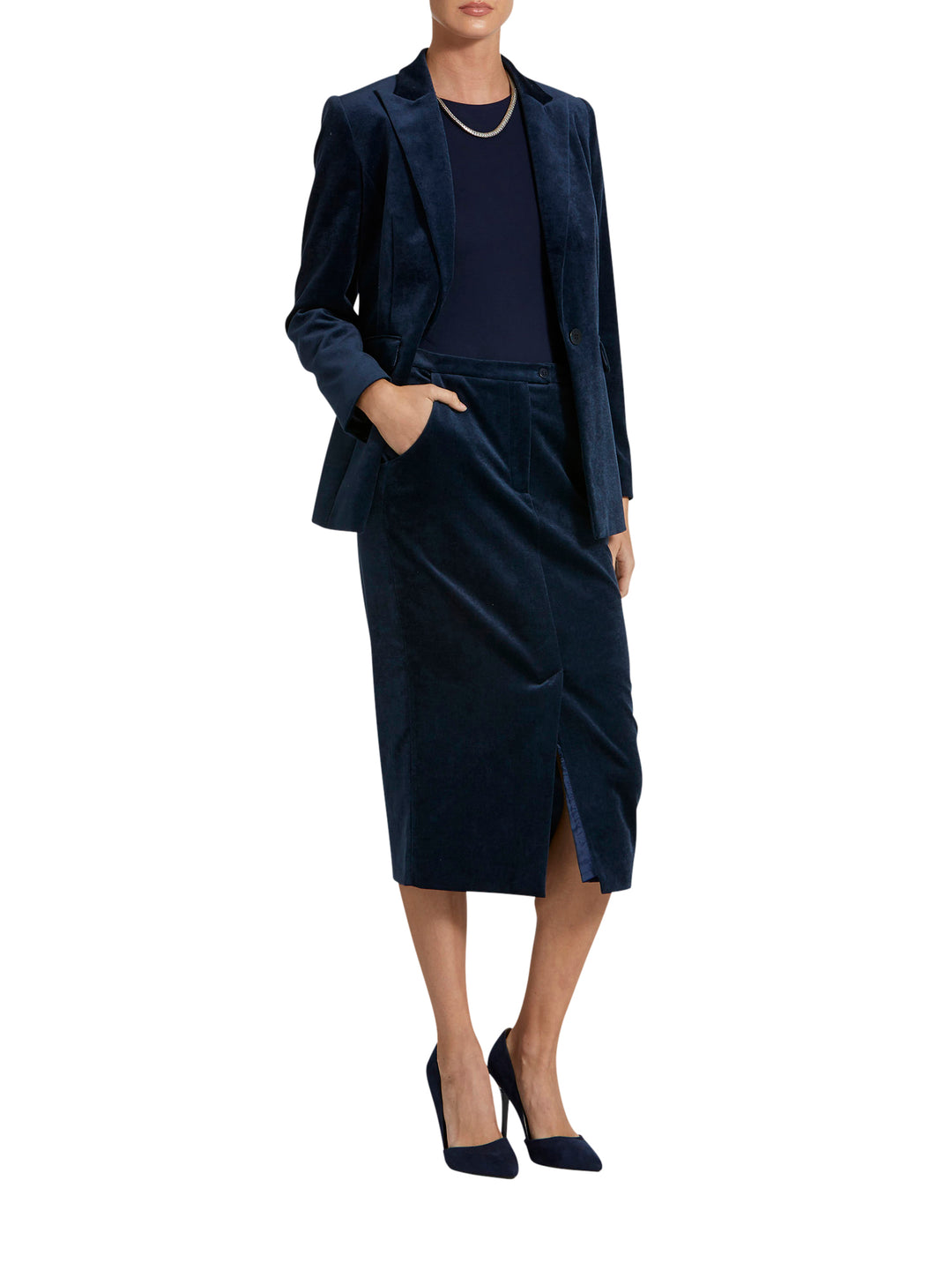 Sabrina Velvet Teal Skirt