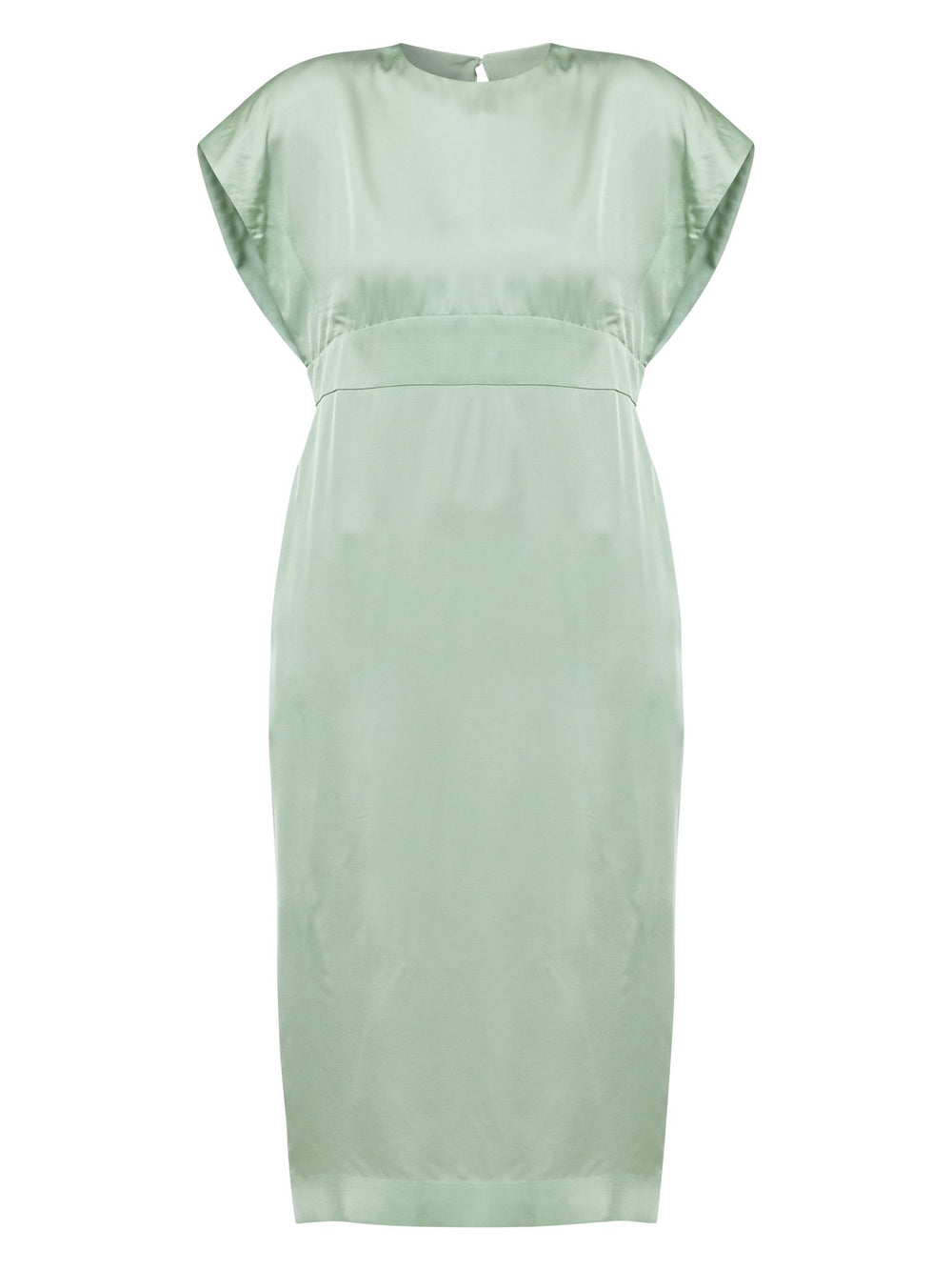 Classic occasion wear, modernized. Meet the Shiv dress in luxurious tea green satin viscose. An easy-fitting silhouette that falls to the mid-calf and features side slit, pockets, and an elegant key-hole back neck detail. . Attending a summer wedding? Mother of the bride? Heading to the races? This is the dress for you. Designed in Ireland by Helen McAlinden. Made in Europe. Free shipping to the EU & UK.
