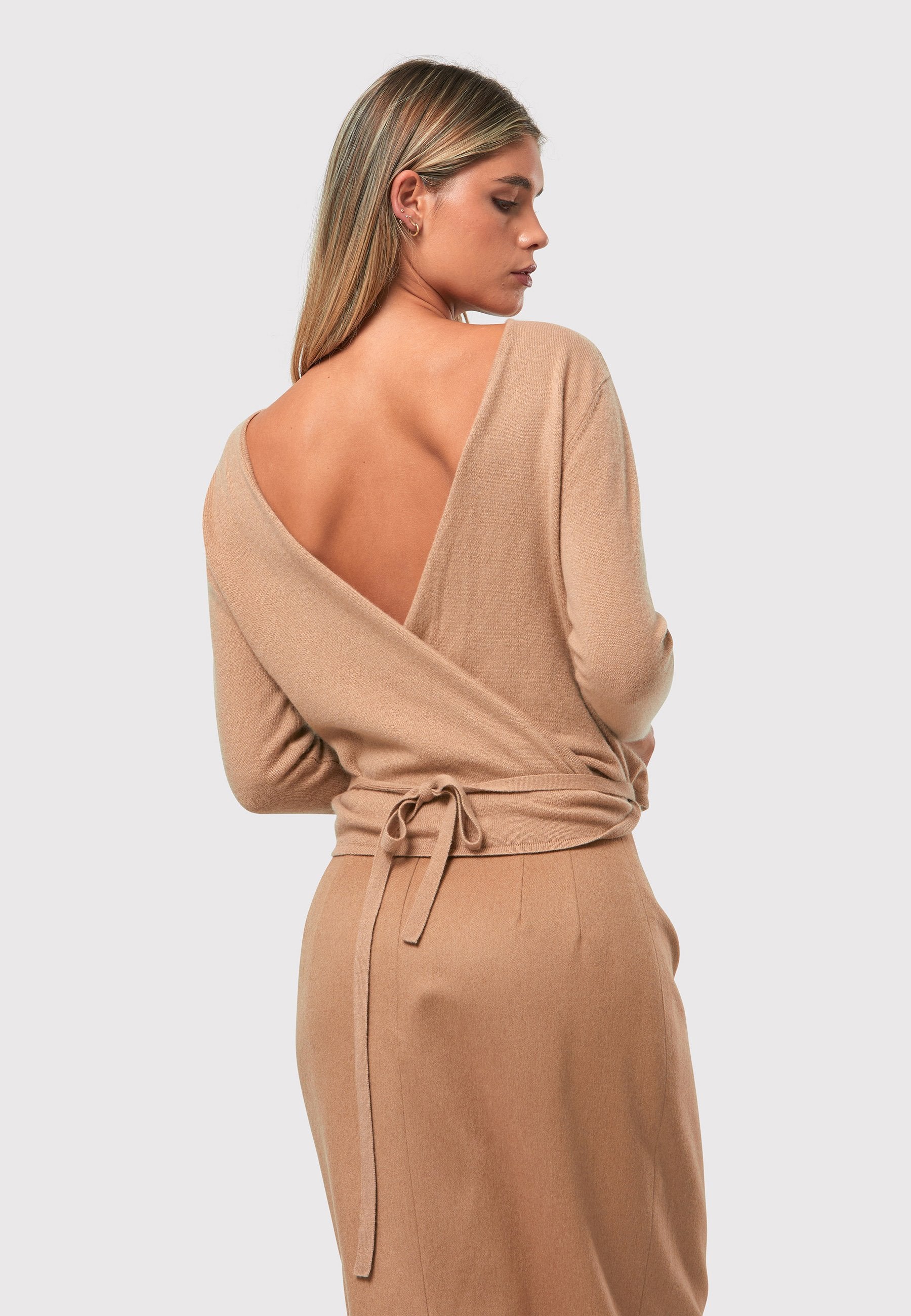 Siena Camel Cashmere Ballet Wrap Helen McAlinden