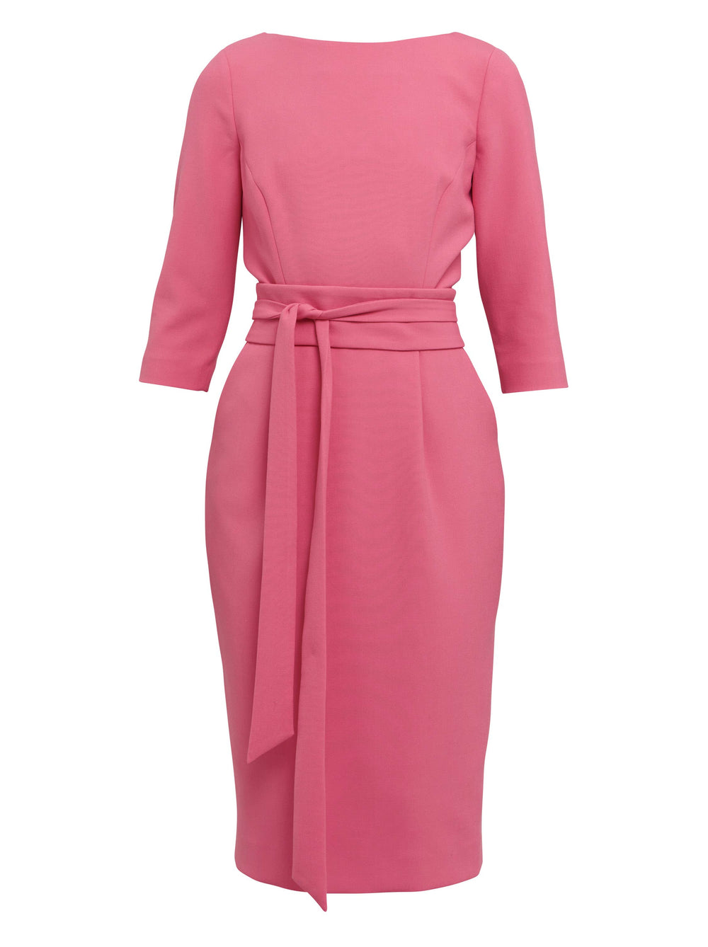 Obi is an update on our best-selling Caroline silhouette. A simple yet flattering slash neckpiece with a pencil skirt that falls just below the knee with handy side pockets that lend a sense of ease. This rose-toned dress can be styled with or without the matching belt. Attending a summer wedding? Mother of the bride? Heading to the races? This is the dress for you.